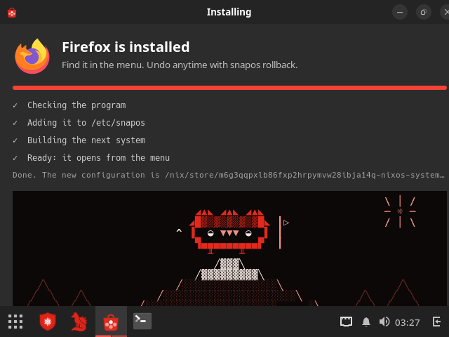 Carapace: Firefox is installed